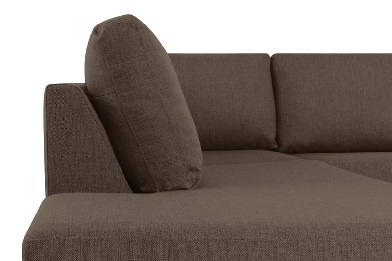 Crazy 5-sits Vänstervänd U-formad X-Large Soffa med Divan och Schäslong i Tyg - Brun - Möbler - Soffa - U-soffa