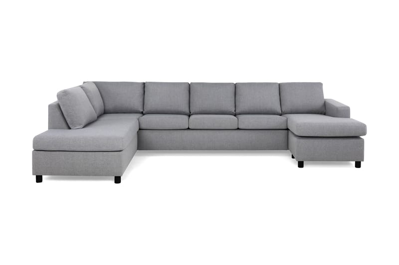Crazy 5-sits Vänstervänd U-formad X-Large Soffa med Divan och Schäslong i Tyg - Grå - Möbler - Soffa - U-soffa
