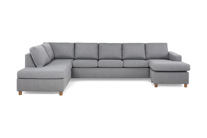 Crazy 5-sits Vänstervänd U-formad X-Large Soffa med Divan och Schäslong i Tyg - Grå - Möbler - Soffa - U-soffa