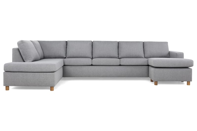 Crazy 5-sits Vänstervänd U-formad X-Large Soffa med Divan och Schäslong i Tyg - Grå - Möbler - Soffa - U-soffa