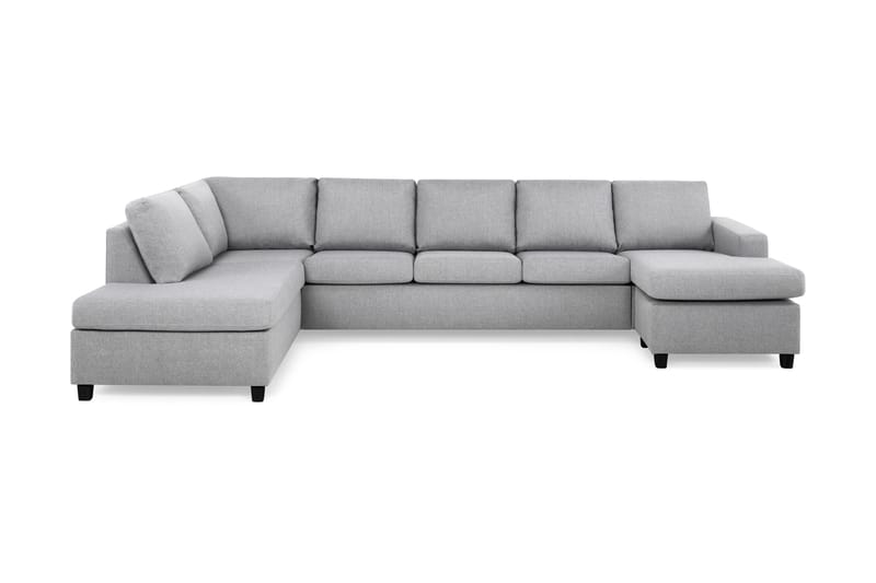 Crazy 5-sits Vänstervänd U-formad X-Large Soffa med Divan och Schäslong i Tyg - Grå - Möbler - Soffa - U-soffa
