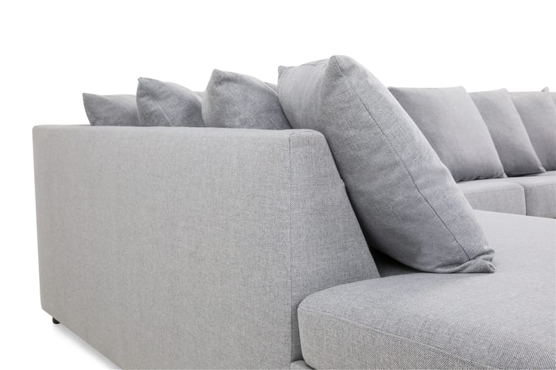 Crazy 5-sits Vänstervänd U-formad X-Large Soffa med Divan och Schäslong i Tyg inkl Kuvertkuddar - Grå - Möbler - Soffa - U-soffa