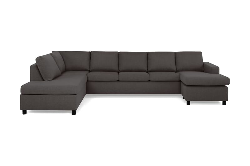 Crazy 5-sits Vänstervänd U-formad X-Large Soffa med Divan och Schäslong i Tyg - Mörkgrå - Möbler - Soffa - U-soffa