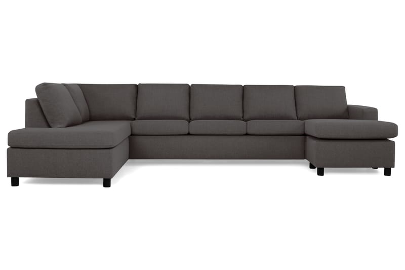 Crazy 5-sits Vänstervänd U-formad X-Large Soffa med Divan och Schäslong i Tyg - Mörkgrå - Möbler - Soffa - U-soffa