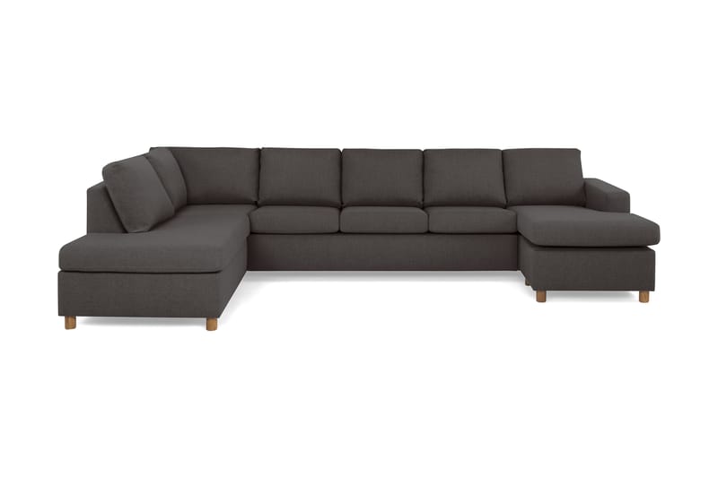 Crazy 5-sits Vänstervänd U-formad X-Large Soffa med Divan och Schäslong i Tyg - Mörkgrå - Möbler - Soffa - U-soffa