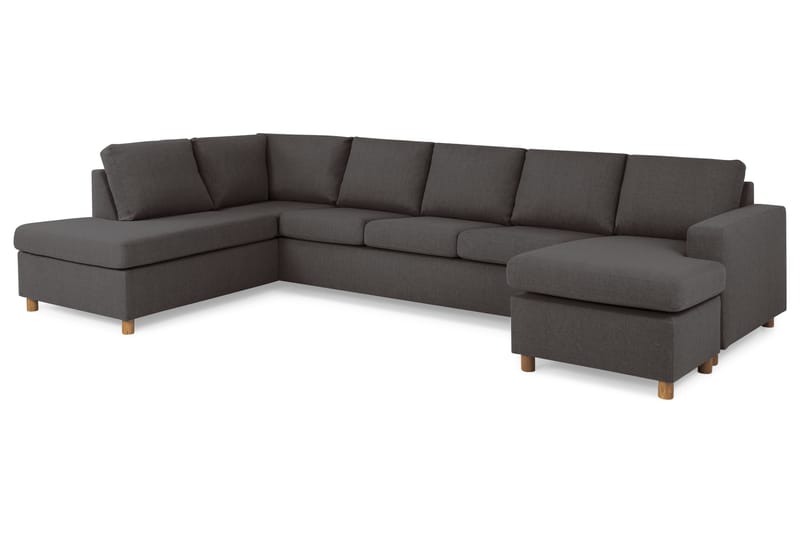 Crazy 5-sits Vänstervänd U-formad X-Large Soffa med Divan och Schäslong i Tyg - Mörkgrå - Möbler - Soffa - U-soffa