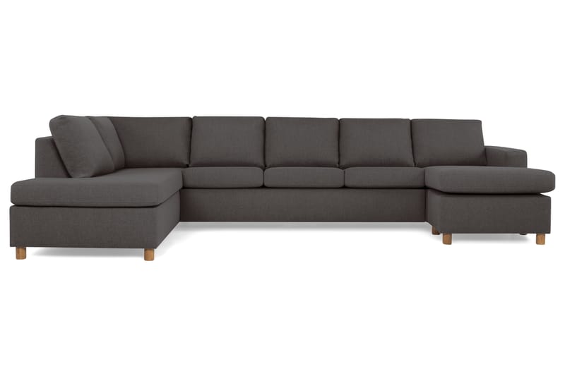 Crazy 5-sits Vänstervänd U-formad X-Large Soffa med Divan och Schäslong i Tyg - Mörkgrå - Möbler - Soffa - U-soffa