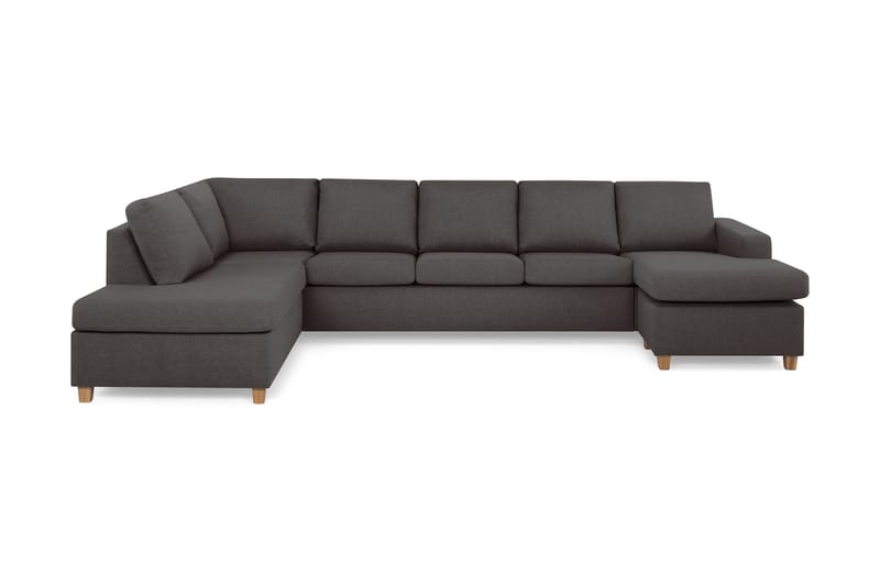 Crazy 5-sits Vänstervänd U-formad X-Large Soffa med Divan och Schäslong i Tyg - Mörkgrå - Möbler - Soffa - U-soffa