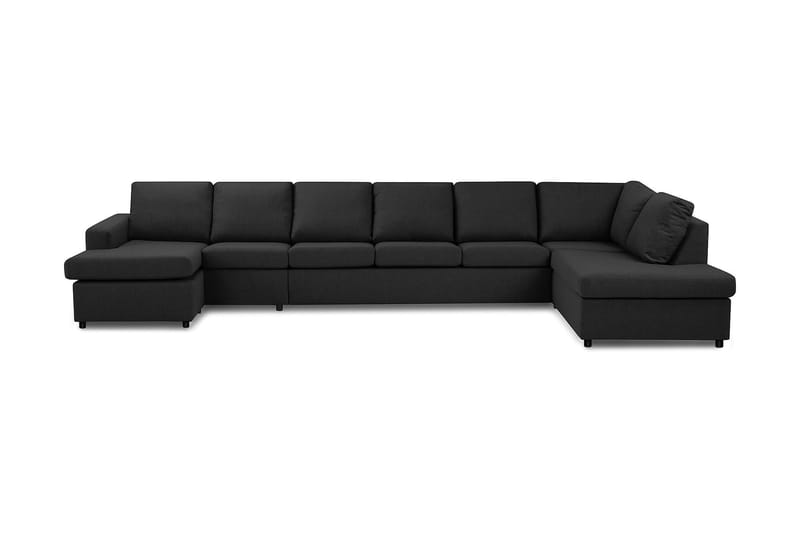 Crazy 6-sits Högervänd U-formad XX-Large Soffa med Divan och Schäslong i Tyg - Antracit - Möbler - Soffa - U-soffa
