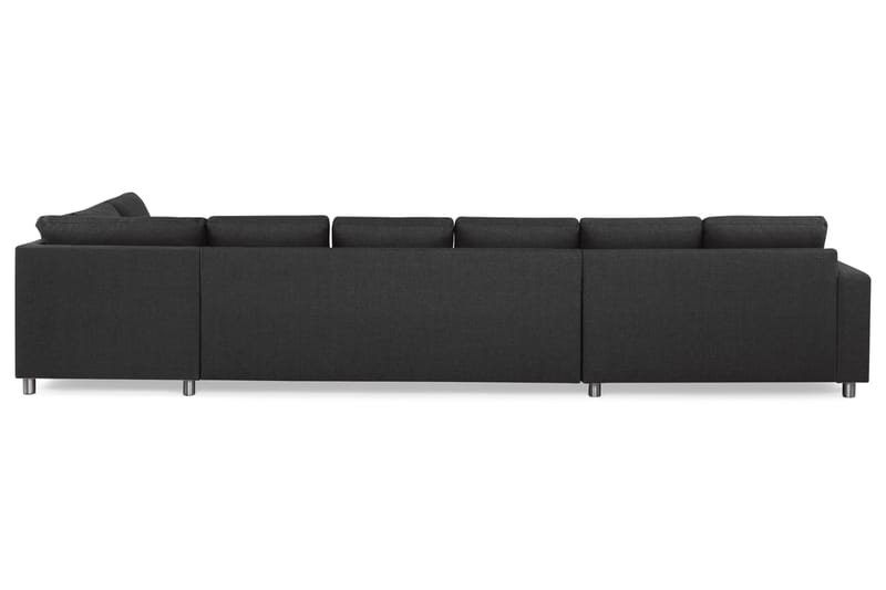 Crazy 6-sits Högervänd U-formad XX-Large Soffa med Divan och Schäslong i Tyg - Antracit - Möbler - Soffa - U-soffa
