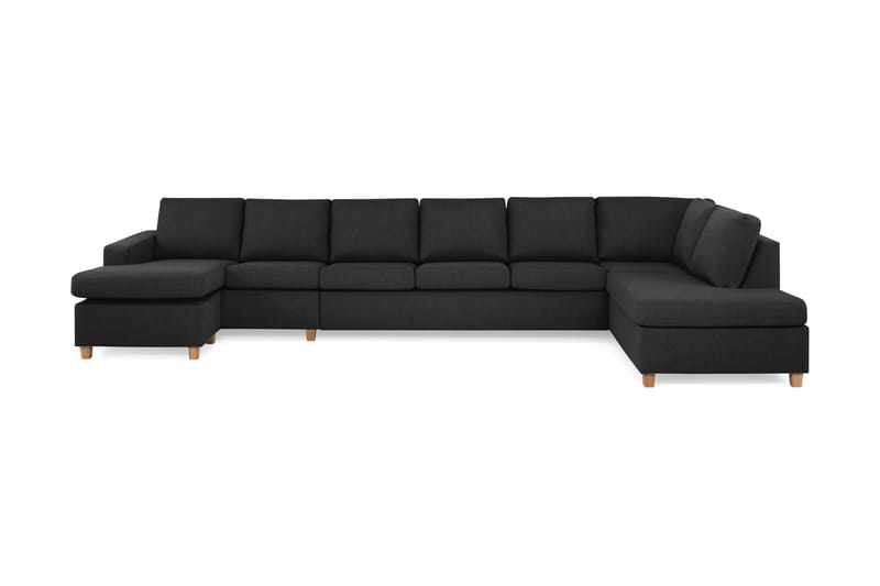Crazy 6-sits Högervänd U-formad XX-Large Soffa med Divan och Schäslong i Tyg - Antracit - Möbler - Soffa - U-soffa