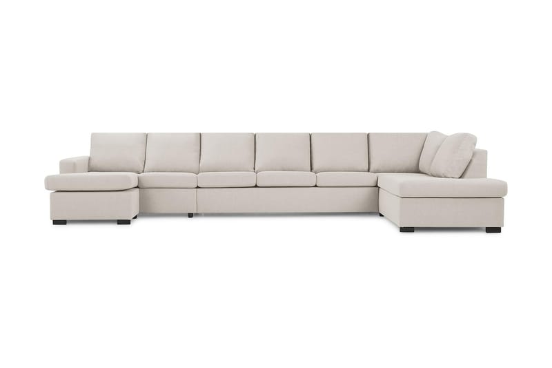 Crazy 6-sits Högervänd U-formad XX-Large Soffa med Divan och Schäslong i Tyg - Beige - Möbler - Soffa - U-soffa