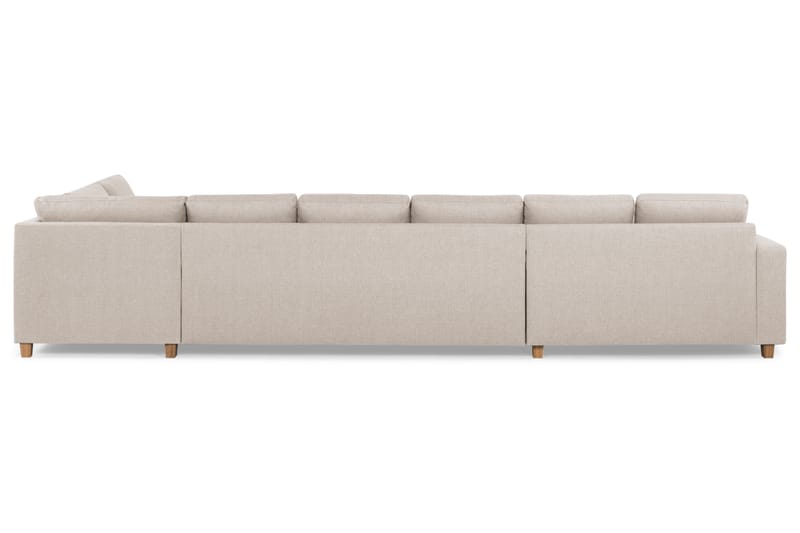 Crazy 6-sits Högervänd U-formad XX-Large Soffa med Divan och Schäslong i Tyg - Beige - Möbler - Soffa - U-soffa