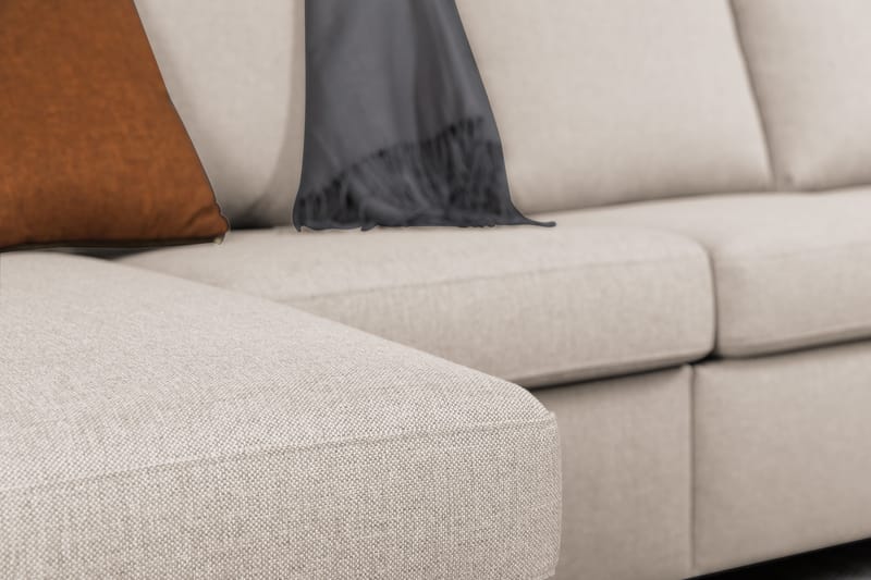 Crazy 6-sits Högervänd U-formad XX-Large Soffa med Divan och Schäslong i Tyg - Beige - Möbler - Soffa - Skinnsoffor