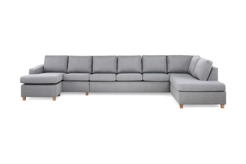 Crazy 6-sits Högervänd U-formad XX-Large Soffa med Divan och Schäslong i Tyg - Grå - Möbler - Soffa - U-soffa