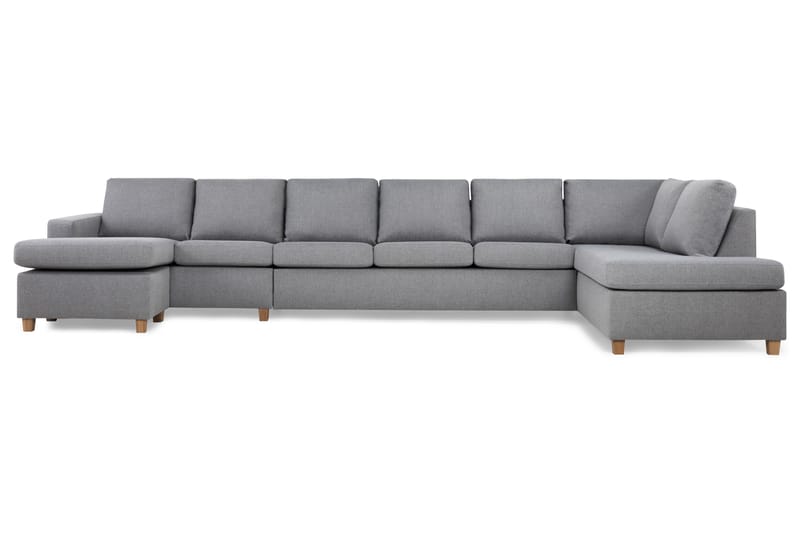 Crazy 6-sits Högervänd U-formad XX-Large Soffa med Divan och Schäslong i Tyg - Grå - Möbler - Soffa - U-soffa