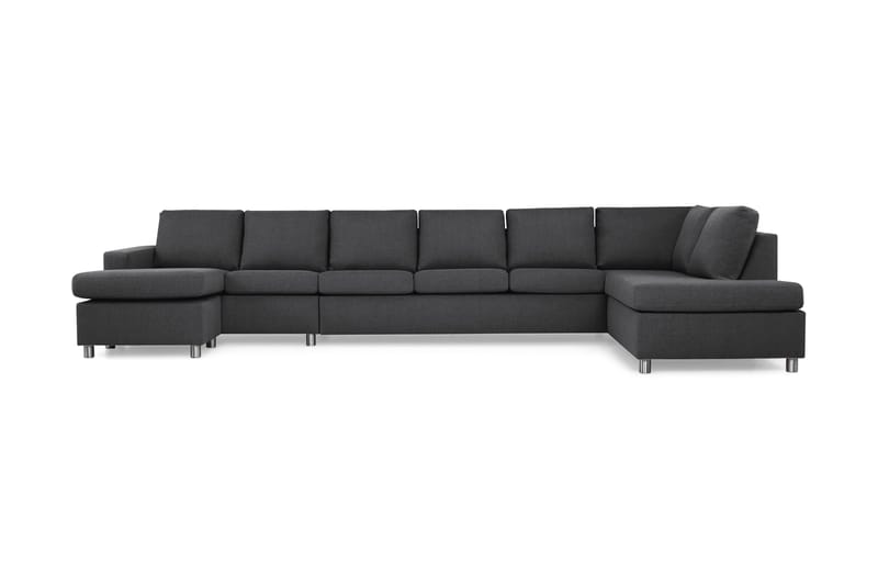 Crazy 6-sits Högervänd U-formad XX-Large Soffa med Divan och Schäslong i Tyg - Mörkgrå - Möbler - Soffa - U-soffa