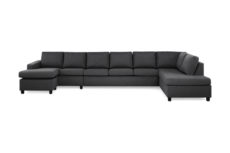 Crazy 6-sits Högervänd U-formad XX-Large Soffa med Divan och Schäslong i Tyg - Mörkgrå - Möbler - Soffa - U-soffa