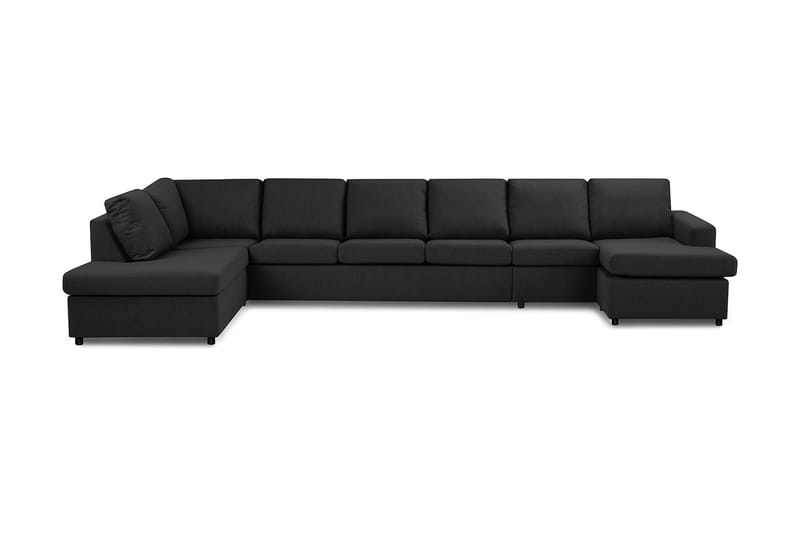 Crazy 6-sits Vänstervänd U-formad XX-Large Soffa med Divan och Schäslong i Tyg - Antracit - Möbler - Soffa - U-soffa