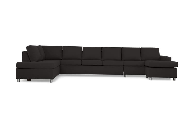 Crazy 6-sits Vänstervänd U-formad XX-Large Soffa med Divan och Schäslong i Tyg - Antracit - Möbler - Soffa - U-soffa