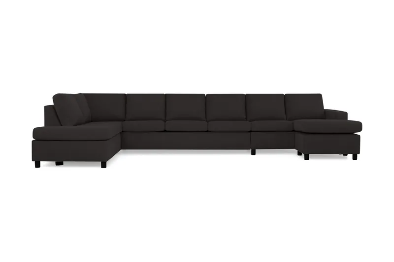 Crazy 6-sits Vänstervänd U-formad XX-Large Soffa med Divan och Schäslong i Tyg, Antracit