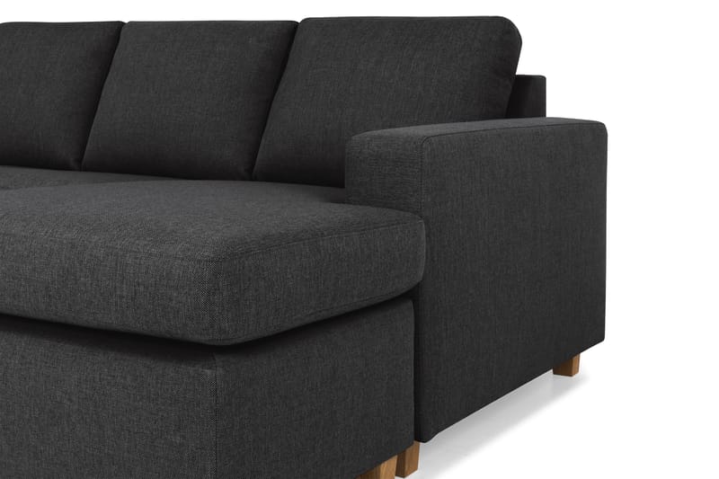 Crazy 6-sits Vänstervänd U-formad XX-Large Soffa med Divan och Schäslong i Tyg - Antracit - Möbler - Soffa - U-soffa