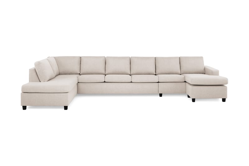Crazy 6-sits Vänstervänd U-formad XX-Large Soffa med Divan och Schäslong i Tyg - Beige - Möbler - Soffa - U-soffa