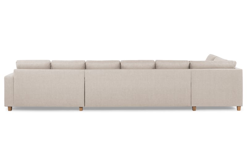 Crazy 6-sits Vänstervänd U-formad XX-Large Soffa med Divan och Schäslong i Tyg - Beige - Möbler - Soffa - U-soffa