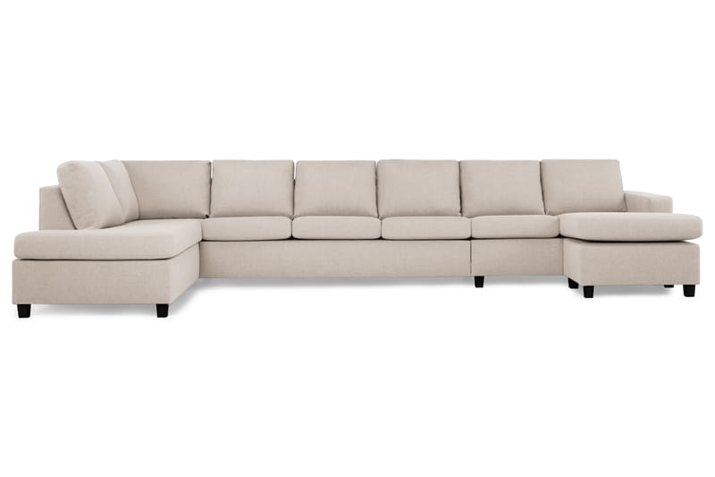 Crazy 6-sits Vänstervänd U-formad XX-Large Soffa med Divan och Schäslong i Tyg - Beige - Möbler - Soffa - U-soffa