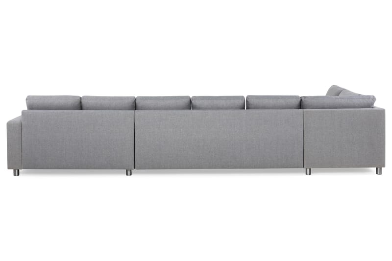 Crazy 6-sits Vänstervänd U-formad XX-Large Soffa med Divan och Schäslong i Tyg - Grå - Möbler - Soffa - U-soffa