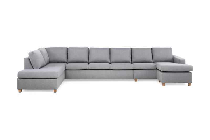 Crazy 6-sits Vänstervänd U-formad XX-Large Soffa med Divan och Schäslong i Tyg - Grå - Möbler - Soffa - U-soffa