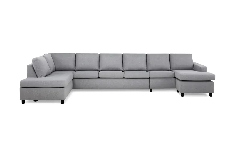 Crazy 6-sits Vänstervänd U-formad XX-Large Soffa med Divan och Schäslong i Tyg - Grå - Möbler - Soffa - U-soffa