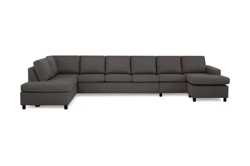 Crazy 6-sits Vänstervänd U-formad XX-Large Soffa med Divan och Schäslong i Tyg - Mörkgrå - Möbler - Soffa - U-soffa