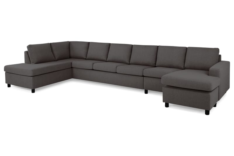 Crazy 6-sits Vänstervänd U-formad XX-Large Soffa med Divan och Schäslong i Tyg - Mörkgrå - Möbler - Soffa - U-soffa