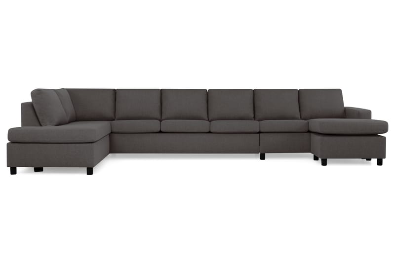 Crazy 6-sits Vänstervänd U-formad XX-Large Soffa med Divan och Schäslong i Tyg - Mörkgrå - Möbler - Soffa - U-soffa