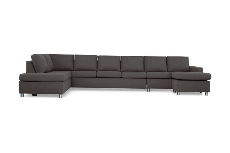 Crazy 6-sits Vänstervänd U-formad XX-Large Soffa med Divan och Schäslong i Tyg - Mörkgrå - Möbler - Soffa - U-soffa