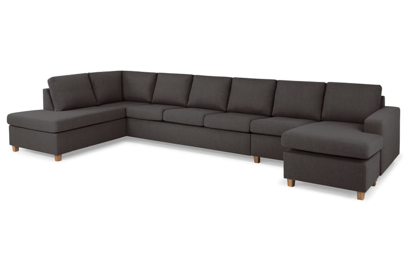 Crazy 6-sits Vänstervänd U-formad XX-Large Soffa med Divan och Schäslong i Tyg - Mörkgrå - Möbler - Soffa - U-soffa