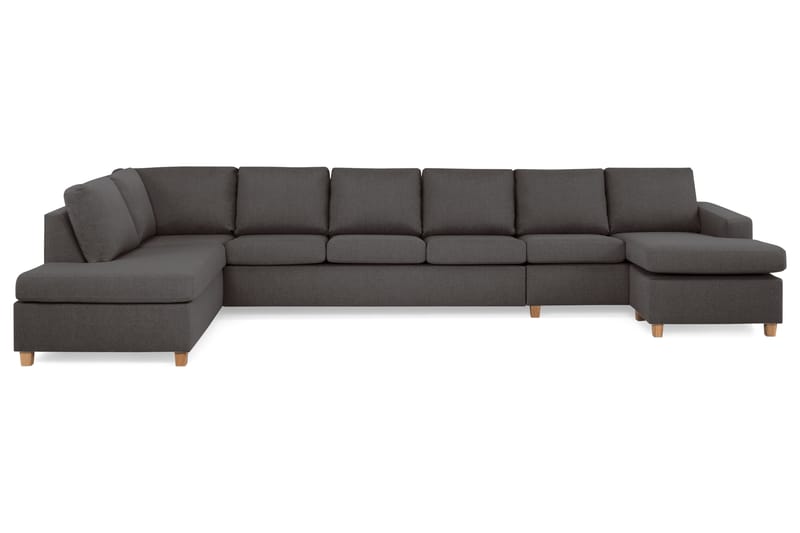 Crazy 6-sits Vänstervänd U-formad XX-Large Soffa med Divan och Schäslong i Tyg - Mörkgrå - Möbler - Soffa - U-soffa