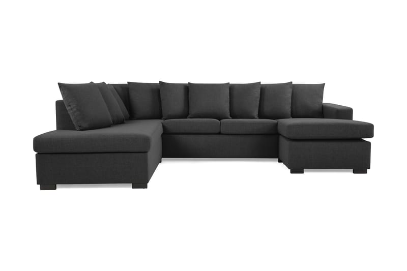 Crazy U-soffa Large Divan Höger Kuvertkuddar - Svart - Möbler - Soffa - U-soffa