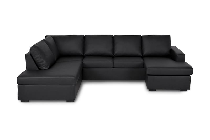 Crazy U-soffa Large Divan Höger - Svart Konstläder - U-soffa
