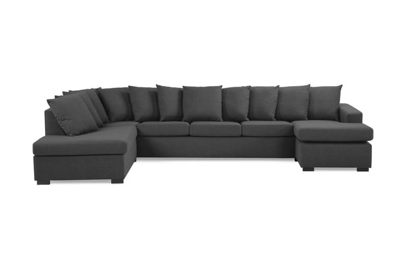 Crazy U-soffa XL Divan Höger inkl Kuvertkuddar - Svart - Möbler - Soffa - U-soffa