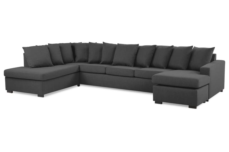 Crazy U-soffa XL Divan Höger inkl Kuvertkuddar - Svart - Möbler - Soffa - U-soffa