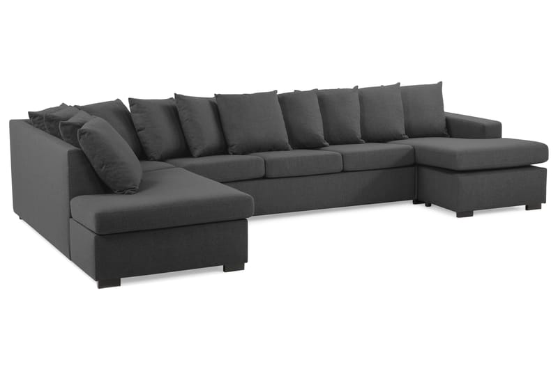 Crazy U-soffa XL Divan Höger inkl Kuvertkuddar - Svart - Möbler - Soffa - U-soffa
