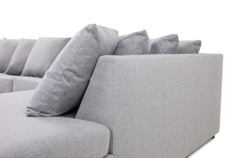 Crazy U-soffa XL Divan Vänster inkl Kuvertkuddar - Ljusgrå - U-soffa