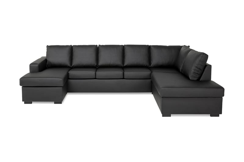 Crazy U-soffa XL Divan Vänster - Svart Konstläder - Möbler - Soffa - U-soffa