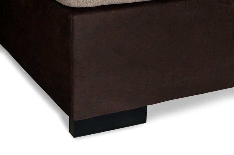 Cuba 5-sits Högervänd U-formad Soffa med Divan och Schäslong i Konstläder/Tyg - Brun / Beige - Möbler - Soffa - U-soffa