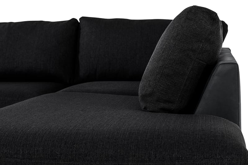 Cuba 5-sits Högervänd U-formad Soffa med Divan och Schäslong i Konstläder/Tyg - Grå / Svart - Möbler - Soffa - U-soffa