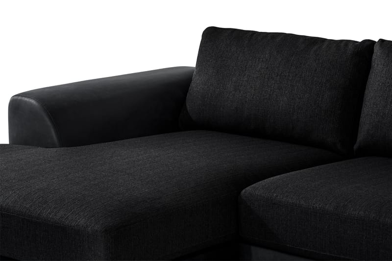 Cuba 5-sits Högervänd U-formad Soffa med Divan och Schäslong i Konstläder/Tyg - Grå / Svart - Möbler - Soffa - U-soffa