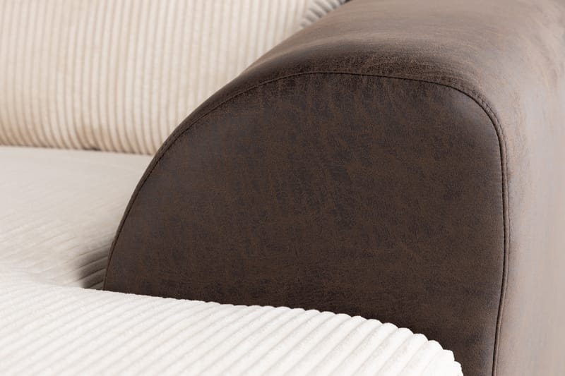 Cuba 5-sits Vänstervänd U-formad Soffa med Divan och Schäslong i Manchester/Konstläder - Brun / Beige - Möbler - Soffa - U-soffa