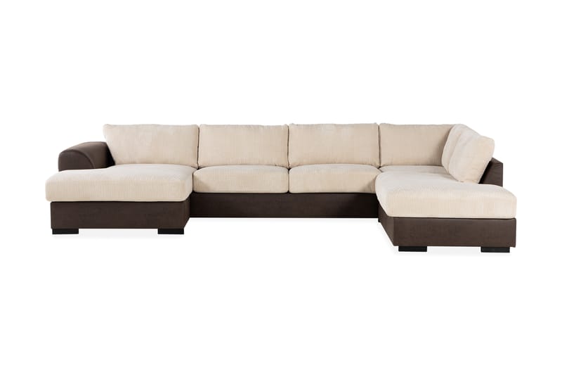 Cuba U-Soffa Divan Vänster - Beige/Brun - U-soffa